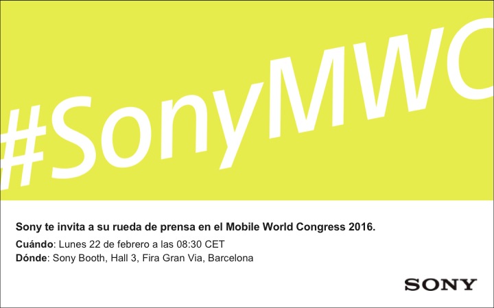 Sony agenda evento para el 22 de febrero en el #MWC2016