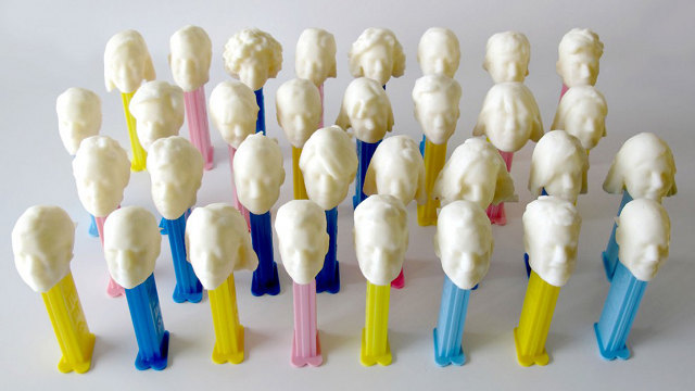 Cabezas impresas en 3d en PEZ