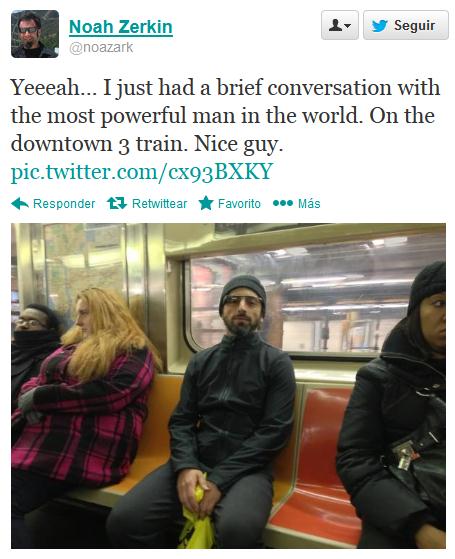 Sergey Brin en el metro