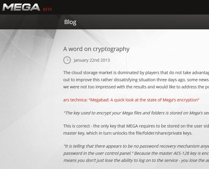 MEGA ofrece explicaciones en su blog sobre los problemas de seguridad detectados (actualizada 24/Enero)