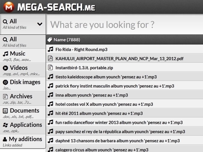 Buscador de ficheros en MEGA