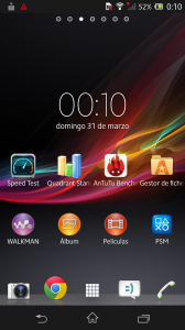 Sony Xperia Z interfaz