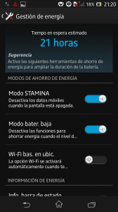 Sony Xperia Z Ahorro de Batería