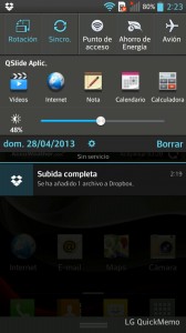 LG Optimus L9 - Área de notificaciones