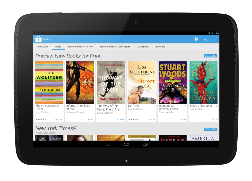 Google Play Books Home