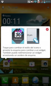 LG Optimus G - Acciones sobre iconos