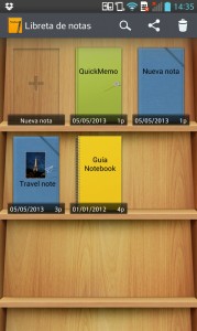 App. Libreta de Notas de LG Optimus G