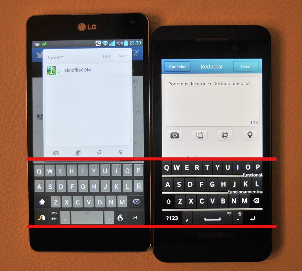 BlackBerry Z10 vs LG Optimus G