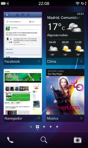 BlackBerry Z10: Pantalla de inicio