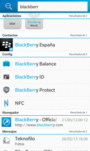 BlackBerry Z10: Búsqueda