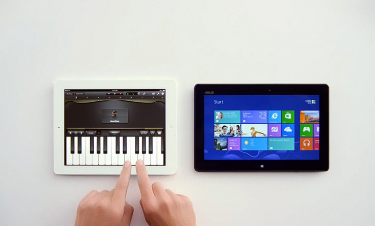 Anuncio tablet Microsoft frente a iPad