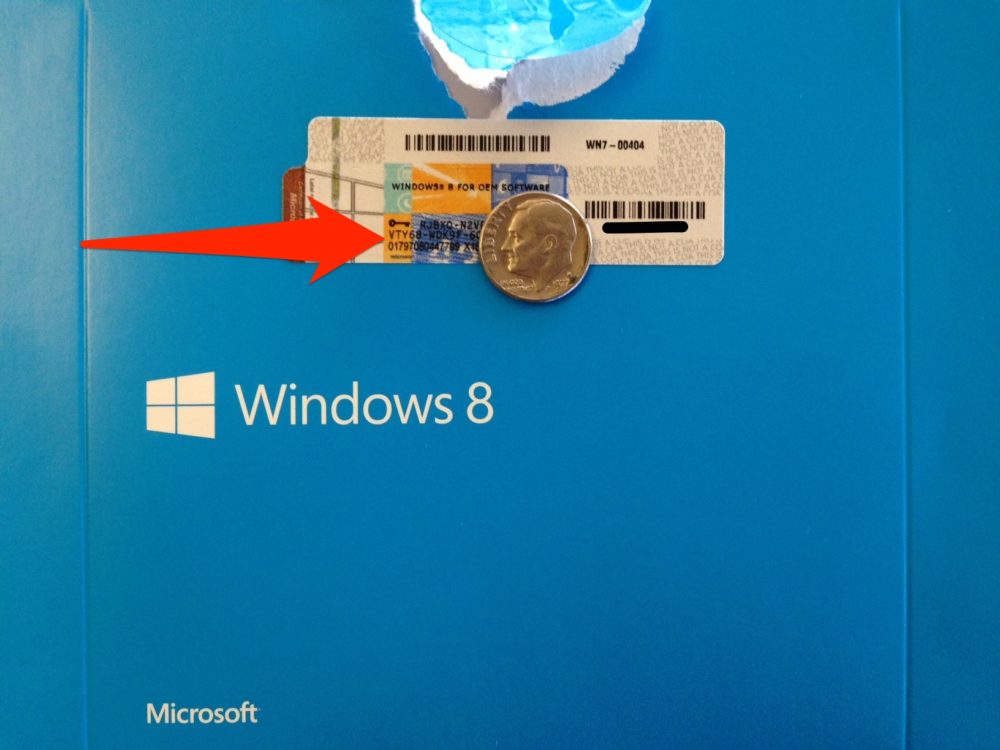 ¿No puedes leer la minúscula clave de producto de Windows 8? ¡Cómprate una lupa! Clave Windows 8