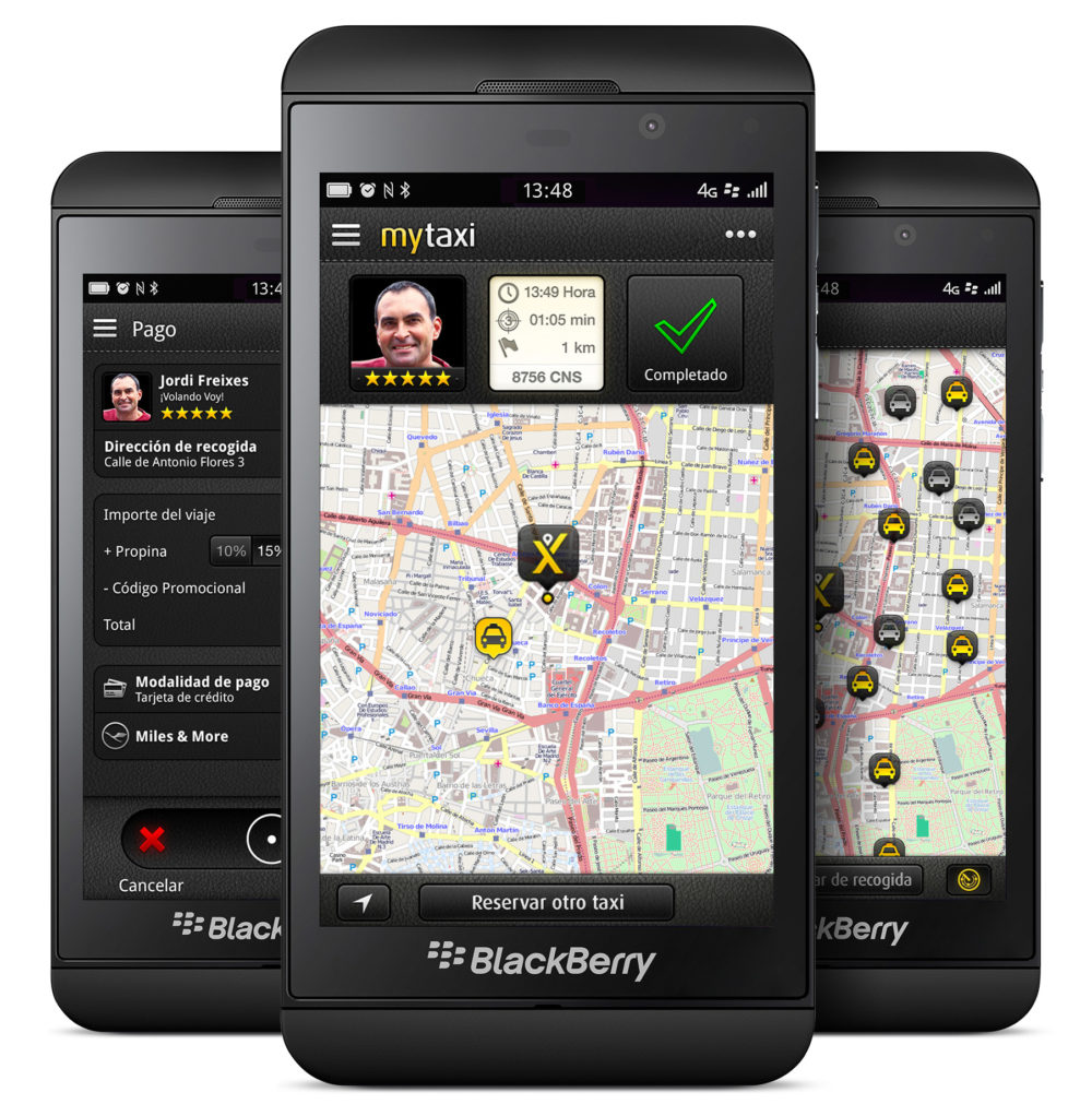 mytaxi blackberry lanzamiento