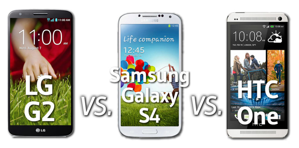 LG G2 vs Samsung Galaxy S4 vs HTC One