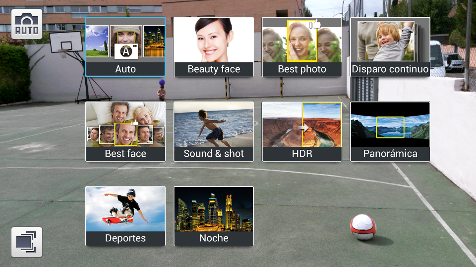 Modos de cámara de Galaxy S4 Mini