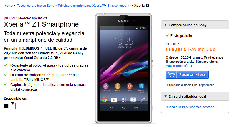 sony xperia z1 comprar