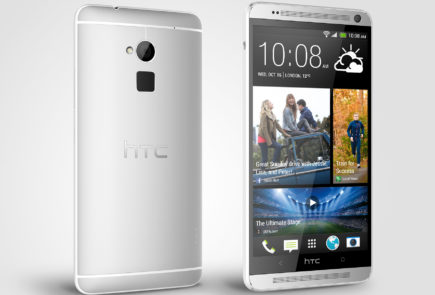HTC One max Glacial Silver Perspective Left