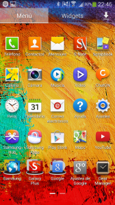 Menú de aplicaciones del Galaxy Note 3