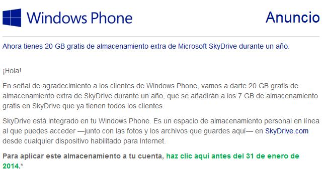 Mensaje de Microsoft