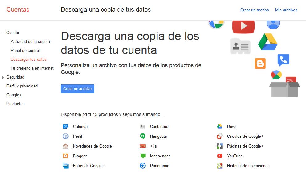 Descarga datos Google