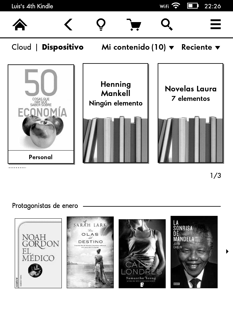 Interfaz Kindle Paperwhite