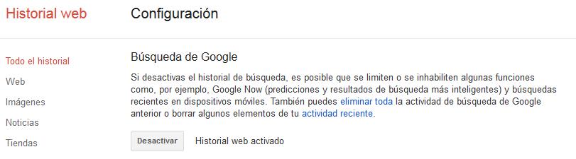 Google Historial Web