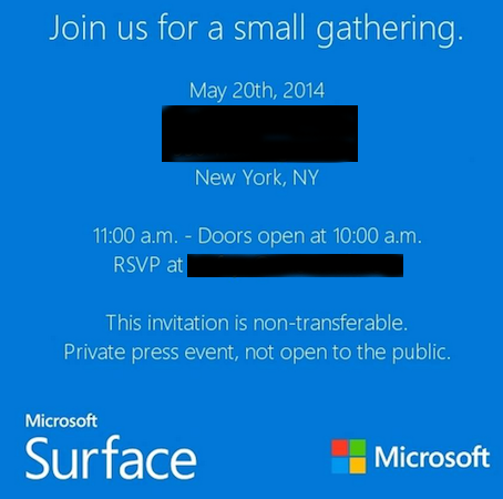 Invitación evento Surface