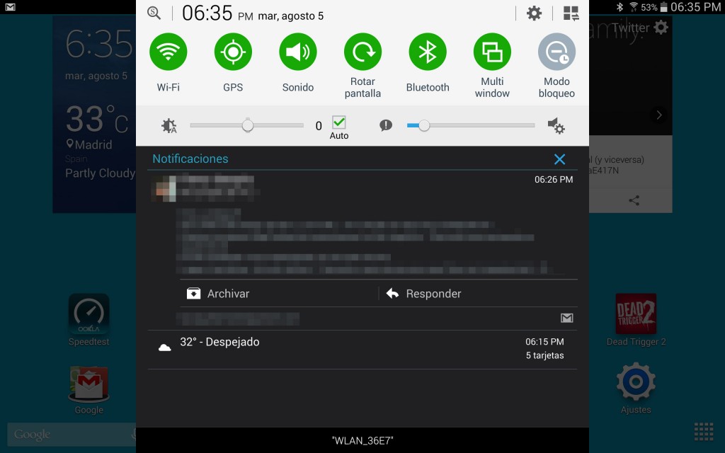 Panel de notificaciones