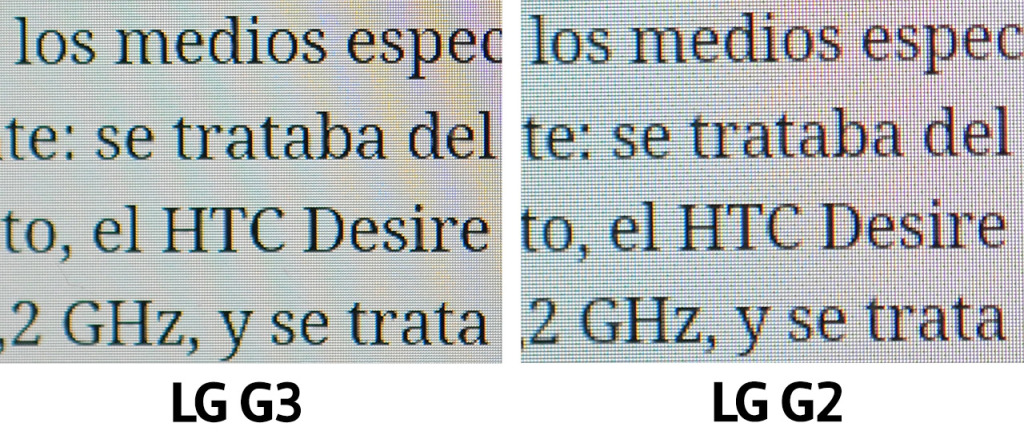 LG G3 vs LG G2 - Pantalla