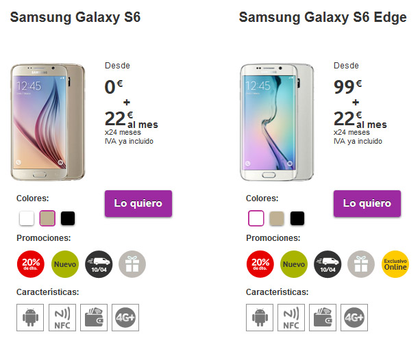 galaxy s6 en vodafone