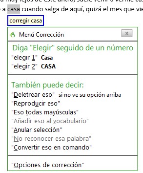 Corrección de una palabra escrita