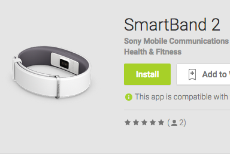 Sony revela el lanzamiento de la pulsera SmartBand 2 accidentalmente en Google Play Store