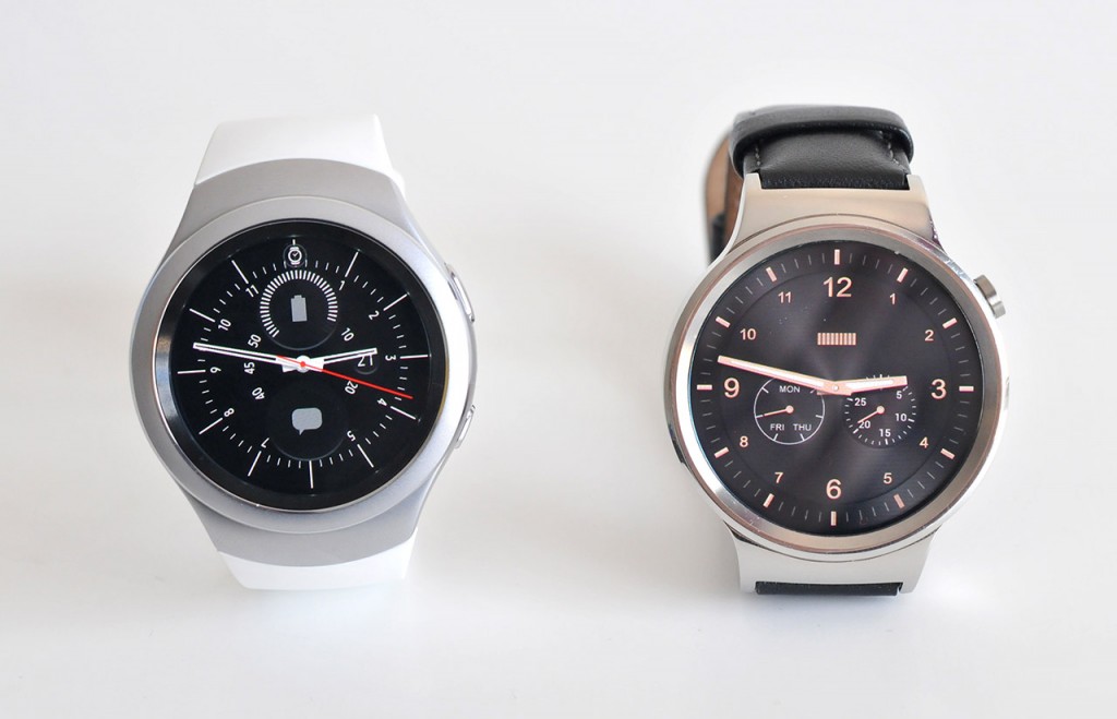 Samsung Gear S2 (izqda.) y Huawei Watch (dcha.)