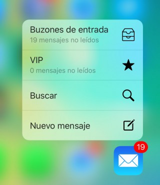 3d touch en Mail