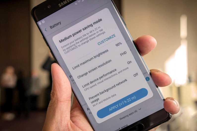 Galaxy Note 7 renueva modo de ahorro de energía