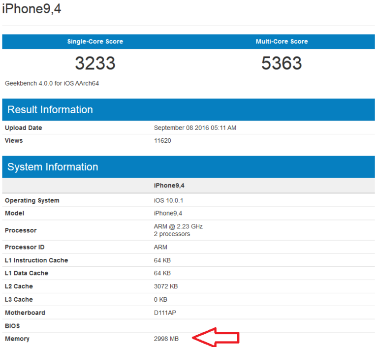 El iPhone 7 Plus llega con 3GB de RAM según Geekbench y TENAA Teknófilo