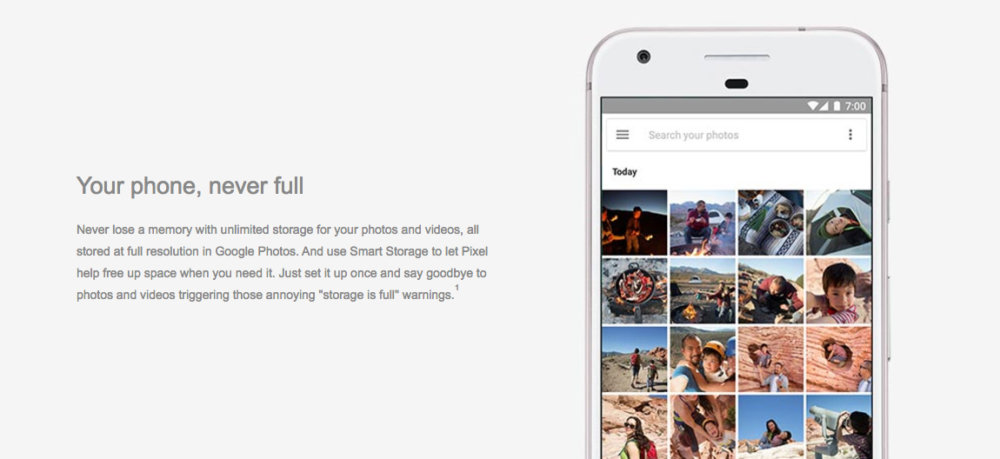 Los nuevos Pixel disfrutarán de almacenamiento ilimitado de fotografías a resolución completa en Google Photos