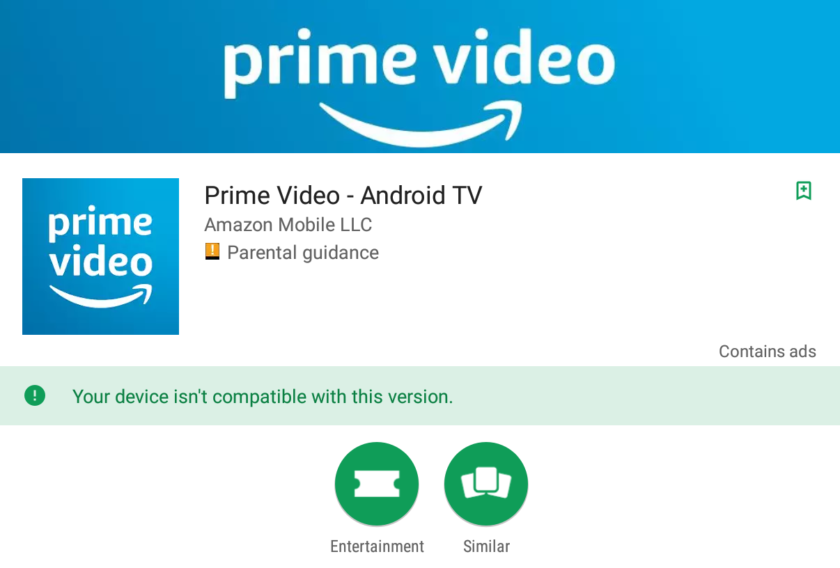 amazon prime video android tv