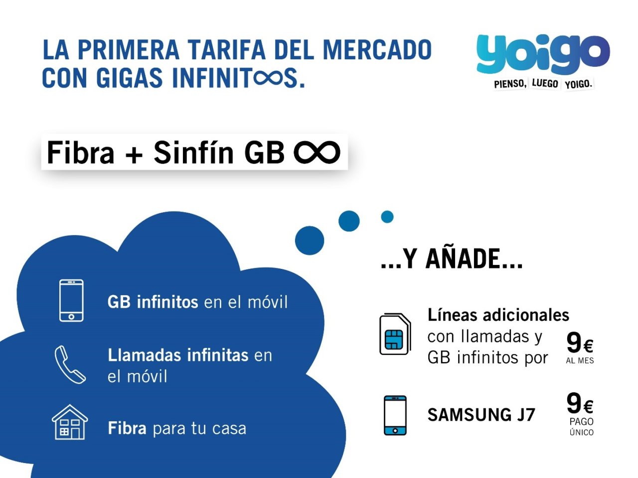 bandera nacional Generacion Tomar conciencia Yoigo lanza la primera tarifa de datos móviles ilimitados en España por 99  euros al mes | Teknófilo