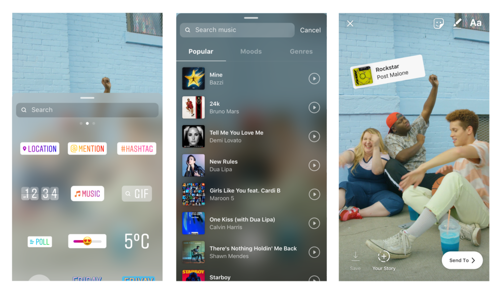 Instagram Stories permite ahora añadir música a tus vídeos, antes o después de grabarlos