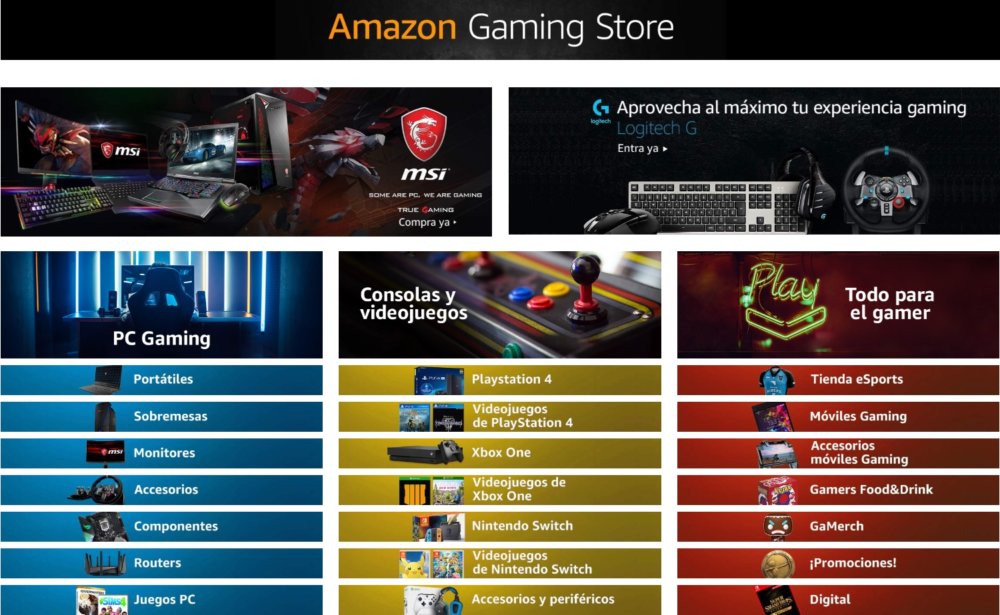 Nueva tienda Amazon Gaming - teknofilo