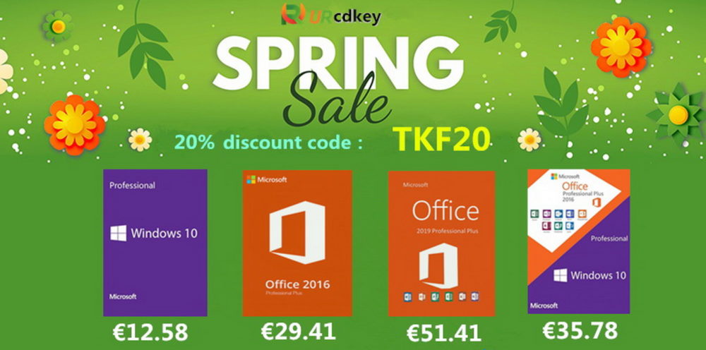 Oferta Primavera: Windows 10 Pro por 12,58€, Office 2019 Pro por 51,41€ y más en URCDkey.com