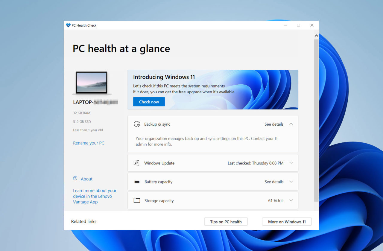 pc health check windows 11 download