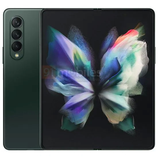 Samsung Galaxy Z Fold 3: Nuevos renders detallados en sus 3 variantes de color