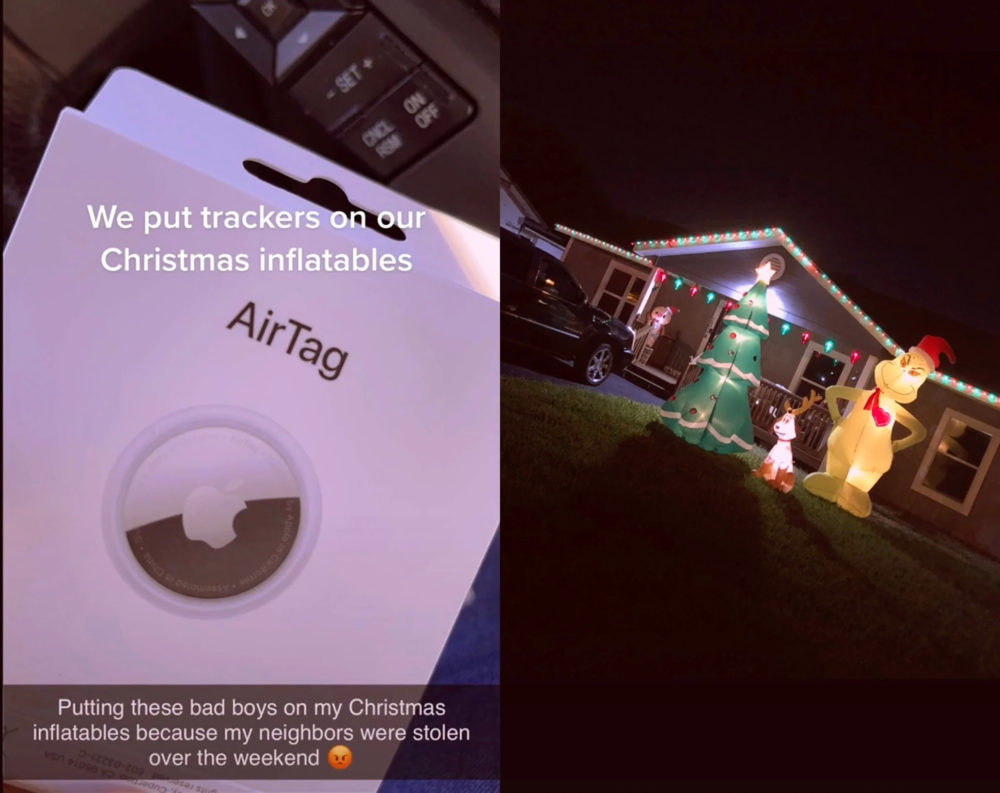 Una mujer recupera sus adornos navideños robados gracias a las AirTags