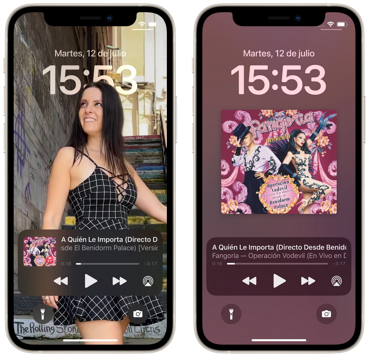 La beta 3 de iOS 16 trae carátulas grandes de álbumes de música en la  pantalla de bloqueo