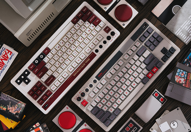 Este teclado retro inspirado en Nintendo incluye dos grandes botones  programables