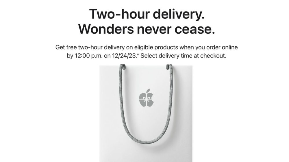 Apple ofrece entrega gratuita en menos de 2 horas por Navidad en EE.UU. y Canadá