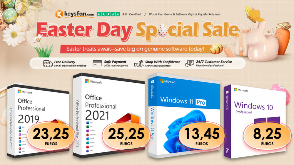 ¡Oferta especial del día de Pascua! Windows 11 por solo 13,45€ y Office 2021 Pro por 25,25€