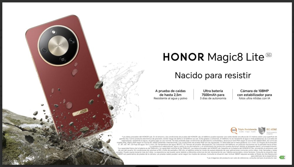 HONOR Magic8 Lite: El gama media más resistente y con batería gigante ya está en España